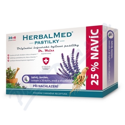 Obrázek HerbalMed Dr. Weiss Šalvěj + ženšen + vitamin C 30 tablet