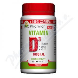Obrázek Vitamin D3 Forte 1000 I.U.tbl.90+90 BIO-