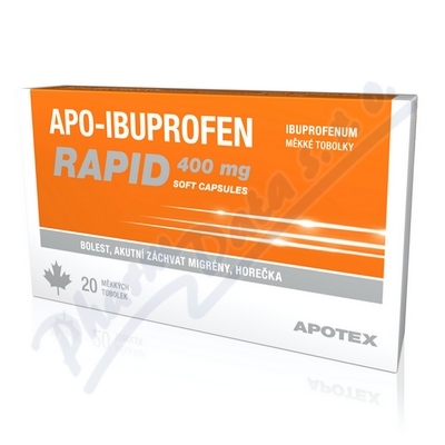 Obrázek Apo-Ibuprofen Rapid 400mg cps.20x400mg