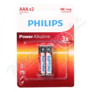 Obrázek Baterie PowerAlkalineAAA PHILIPS LR03P2B