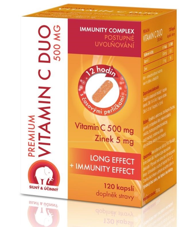 Obrázek Premium Vitamín C duo 500mg  120 kapslí