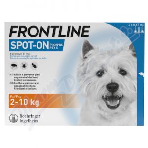 Obrázek Frontline SpOnDog 2-10kg pipeta 3x0.67ml