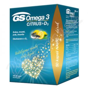 Obrázek GS Omega 3 Citrus+D cps.100+50 darek 202