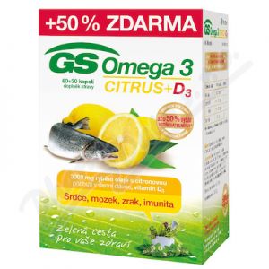 Obrázek GS Omega 3 Citrus+D3 cps.60+30 CR/SK