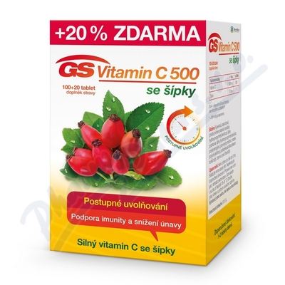 Obrázek GS Vitamin C500+šípky tbl.100+20 2016