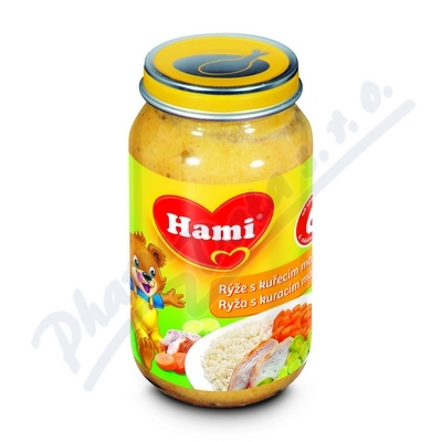Obrázek HAMI Příkrm kuřecí s rýží 200g 6M 110898