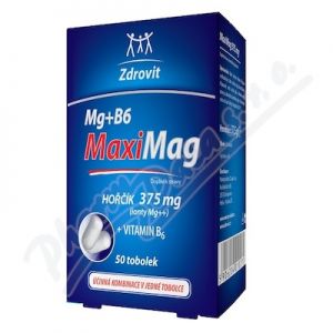 Obrázek MaxiMag Hořčík 375mg+B6 50 tobolek