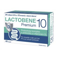 Lactobene 10 Premium probiotika s vitaminem D3 40 kapslí