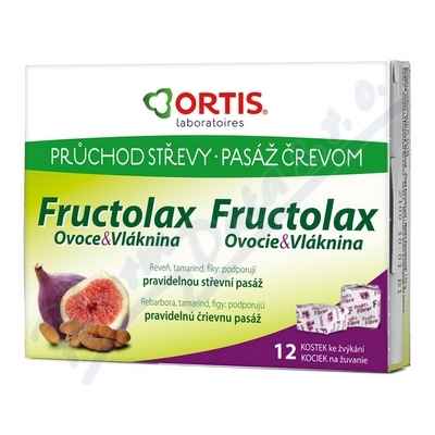 Obrázek Ortis Fructolax 12 žvýkacích kostek