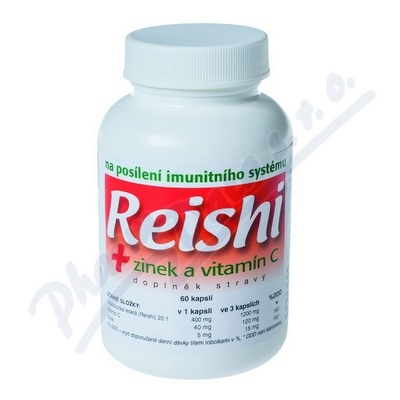 Obrázek Reishi+Zinek a vitamín C cps.60