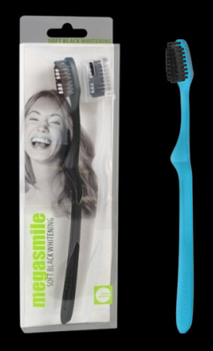 Obrázek MegaSmile zubní kartáček Black Whitening SOFT Blue 2ks