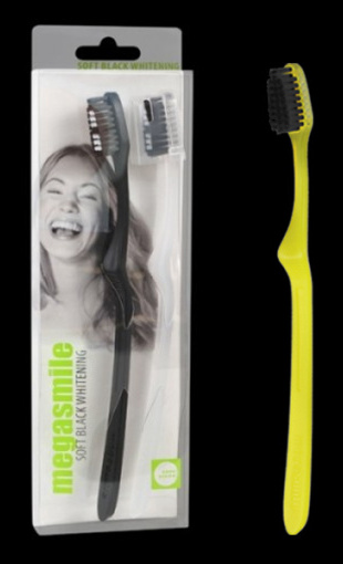 Obrázek MegaSmile zubní kartáček Black Whitening SOFT Yellow 2ks