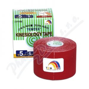 Obrázek TEMTEX kinesio tape červená 5cmx5mTKT012