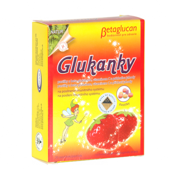 Obrázek TOPVET Glukanky - dětské pastilky s příchutí jahody