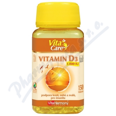 Obrázek VitaHarm.Vitamín D3 1000IU tob.150