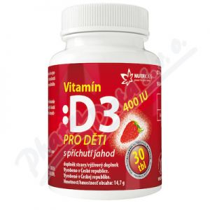 Obrázek Vitamin D3 400IU pro děti-jahoda tbl.30