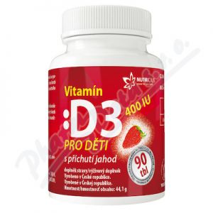 Obrázek Vitamin D3 400IU pro děti-jahoda tbl.90