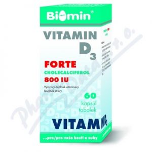 Obrázek VITAMIN D3 FORTE 800 I.U. cps.60 Biomin
